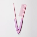 Rosafarbener V-förmiger Glättungskamm mit Faltdesign für das professionelle Haarstyling - Rosa-Lila
