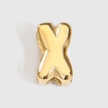 Premium gold 3D bubble letter X bead charm for DIY necklace and bracelet jewelry - Letter X / Gold
