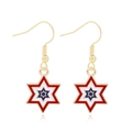 Zinc alloy hexagon star earrings with red white and blue American flag enamel pattern - Style 25-Red White Blue Star and Stripes Hexagram Earrings