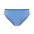Blue ribbed cotton mid-waist panty for women with lace trim and double-layer crotch - S / Royal Blue
