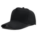 Classic plain black baseball cap with structured panels and curved brim in minimalist style - Black