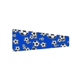 Blue yoga sports headband featuring dynamic white football patterns for fitness - Soccer Blue
