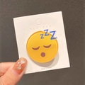 Supporto per telefono in acrilico giallo con emoji che dorme e motivo con zzz - Faccia Zzz che Dorme