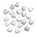 Natural white turquoise 20mm heart stones with unique grey veining patterns - Natural White Turquoise