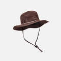 Chapeau de soleil marron foncé avec broderie Traveller et mentonnière réglable - Taille unique / Marron