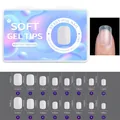 Short matte almond press-on nail tips size chart showing 420 pieces in 16 various sizes - 420pcs Frosted Traceless 15 Sizes Nail Tips-11