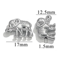 Perlina elefante in acciaio inossidabile per creazione gioielli 17mm x 12,5mm - Elefante / Color Acciaio