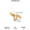 Gold angel wing ring made of stainless steel with adjustable open band for women - JZ9124 Angel Wing Style / Gold