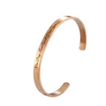 Rose gold 6mm C-shaped stainless steel cuff bracelet with motivational engraving - Rose Gold G2987-One Day Love