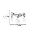 Silver stainless steel ear stud with star details and dangling pear-shaped crystals - Silver Curved Three Stars (2622-1# Silver)