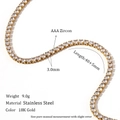 Collana tennis in acciaio inossidabile placcato oro 18K con zirconi AAA da 3,0 mm - Collana Zirconia 3mm (40+5cm) / Oro