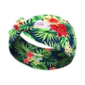 Bohemian style wide headband with tropical floral print for yoga and beach wear - 6# Exotic Tropical Floral