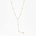 Minimalist gold Y-shaped stainless steel necklace with sparkling beads and zircon - Gold Style (KD1788) / Gold