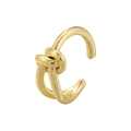 Minimalist gold knot ear cuff with a polished double-line twist design for women - VJ547 Gold