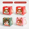 Christmas gift boxes with window in red, green, and pink colors, size 10x10x10cm - Style 1-Single