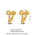 Golden bow-shaped stainless steel stud earrings weighing 5.4g with 2.1cm dimensions - Bow Spec Style (FYD6192)