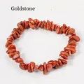 Handmade brown goldstone bracelet featuring irregular polished healing crystal beads - Gold Sandstone