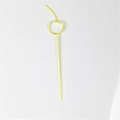 Creative yellow PET plastic straw featuring a unique twisted loop design for kids - Apple Light Yellow