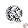 925 sterling silver letter Q bead charm with sparkling cubic zirconia stones for bracelets - Letter Q