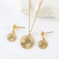 Conjunto de joyas minimalistas en acero dorado con diseño de mapa mundi hueco - Dorado