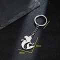 Silver stainless steel mermaid silhouette keychain with 30mm height and 26mm width - 094-Mermaid