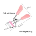 Rizador de pestañas rosa con peine y mango antideslizante, accesorio belleza 11,2 cm - Rosa Con Peine / Rosa