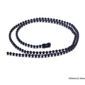 Collana a catena a sfere in acciaio al titanio nero opaco lunga 450mm e diametro 2,4mm - 450mmx2.4mm / Nero