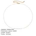 Collana in acciaio inossidabile placcata oro 14K con perle d'acqua dolce naturali - Oro
