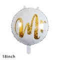 18 inch white foil balloon with gold glitter Mr. lettering for wedding party - 18 Inch White Gold Glitter Mr Style