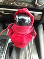 Creative car gear shift knob cover in red mini hoodie design with velvet fabric - Old Style Red