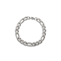 Classic silver Figaro chain bracelet in polished stainless steel with lobster clasp - 9MM Width / 17cm / Steel