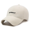 Vintage washed beige cotton baseball cap with black COYENRAT letter embroidery - Khaki