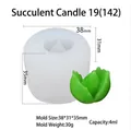 Stampo in silicone 3D succulento per candele fai-da-te, 38x31x35mm, capacità di 4ml - Candela succulenta 19 (142)