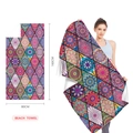 Detail view of colorful mandala beach towel measuring 80x160cm with microfiber fabric - Colorful Geometric Patchwork (Single-Sided Print) / 160x80cm