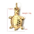 Golden sea turtle stainless steel charm for jewelry making, dimensions 1.6cm x 1cm - BXGPJ099-Turtle Pendant