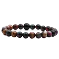 Pulsera de cuentas de piedra ojo de gato multicolor con cuentas redondas pulidas - Piedra de Ojo de Tigre de Pavo Real 1-8MM