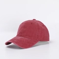 Classic washed burgundy cotton baseball cap shown from a 45-degree angle in studio - Adjustable / Burgundy