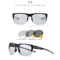 Black gradient polarized photochromic sport sunglasses with colorful lenses - C5-Photochromic
