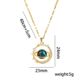 Collana con pendente a pianeta dorato con stelle e specifiche catena 40cm+5cm - Oro