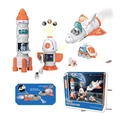 DIY Space Rocket Toy Set with Shuttle, Lunar Rover, and Astronaut for Kids Aged 3+ - 588 Rocket Spaceship Return Capsule Rover Full Set 1300g