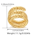 Detail view of gold snake-shaped ring with dimensions and weight measurements - Adjustable Open / Snake Spiral Style (KR0029)