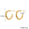 Minimalistische 18K vergoldete C-Ohrringe mit Hammerschlag-Struktur, 15,6 mm Durchmesser - C-Förmige Unregelmäßige Oberflächenohrringe - Gold - 15 mm