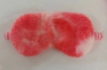 Pink and white tie-dye plush sleep mask with elastic satin strap for comfortable rest - Red Tie-dye