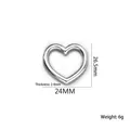 Detailed measurements of the vintage hollow heart pendant with 24mm width and 26.5mm height - Small Heart Pendant