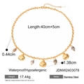 Goldene Edelstahl-Muschelkette mit detaillierten Größen- und Gewichtsangaben im Bild - Muschel Anhänger Halskette / Gold JDNW2403078