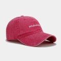 Detail of mama embroidery on vintage rose pink washed cotton baseball cap texture - Adjustable / Rose Red