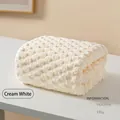 Creamy white 140x70cm cloud grid coral fleece bath towel with soft pineapple texture - Cloud / Hand Towel 30x30cm / Milky White