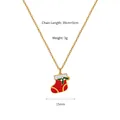 Detail of Christmas stocking necklace with 39cm+5cm chain length and 15mm pendant width - Christmas Sock