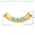 Dimensioni tecniche del ciondolo in acciaio dorato con pietra naturale blu per gioielli - YE214 Oro Tubo Curvo Turchese