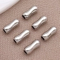Perline connettore stile bambù placcate 18k argento per accessori gioielli fai da te - Perla d'Osso (T584) / 2x6mm / Oro Bianco
